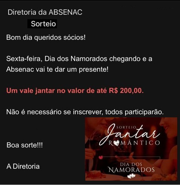 Sorteio Jantar - ABSENAC